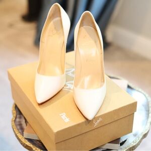 Christian Louboutin Pigalle 38 Women's White Heels 120mm